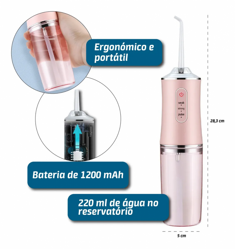 Aparelho Higiene Dental Bucal Jato D`Água Irrigador Portátil