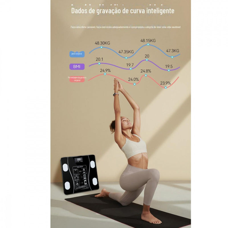 Balança Digital Corporal Bioimpedância Bluetooth
