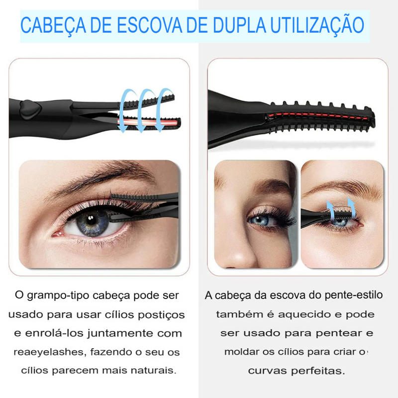 Curvador de Cílios Portátil com 3 Temperaturas  Cílios Perfeitos em 10 Segundos!