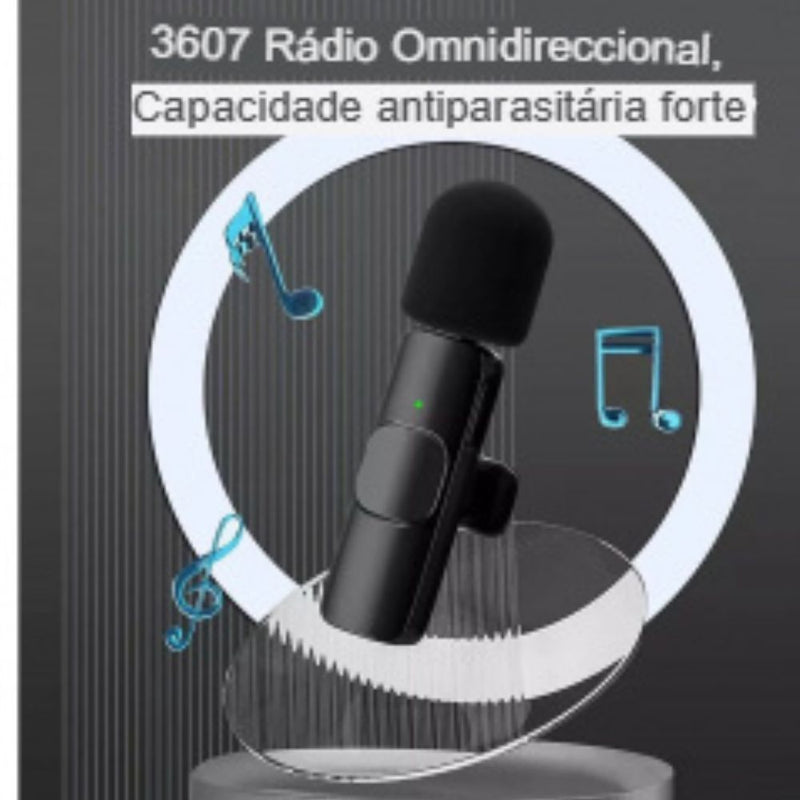 Microfone de lapela sem fio tipo c