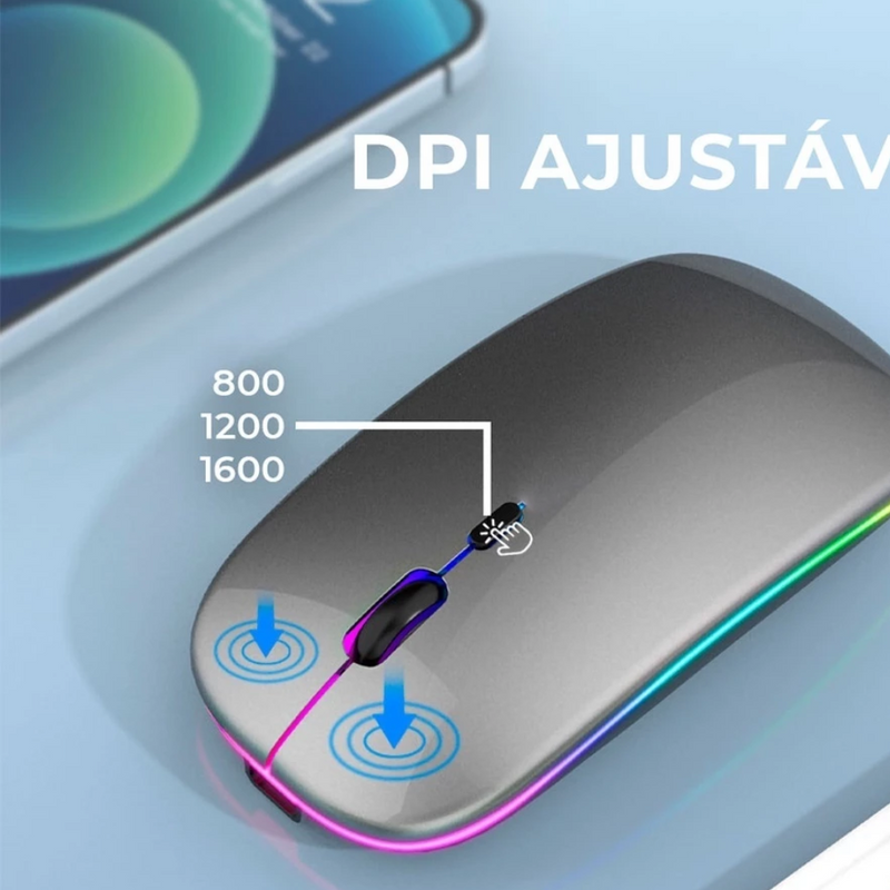Mouse sem Fio Usb Recarregavel RGB Led Precisão e Estilo em Um Só Produto
