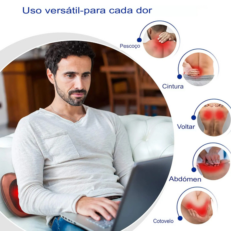Travesseiro Massageador Eletrico Pescoço Lombar Shiatsu